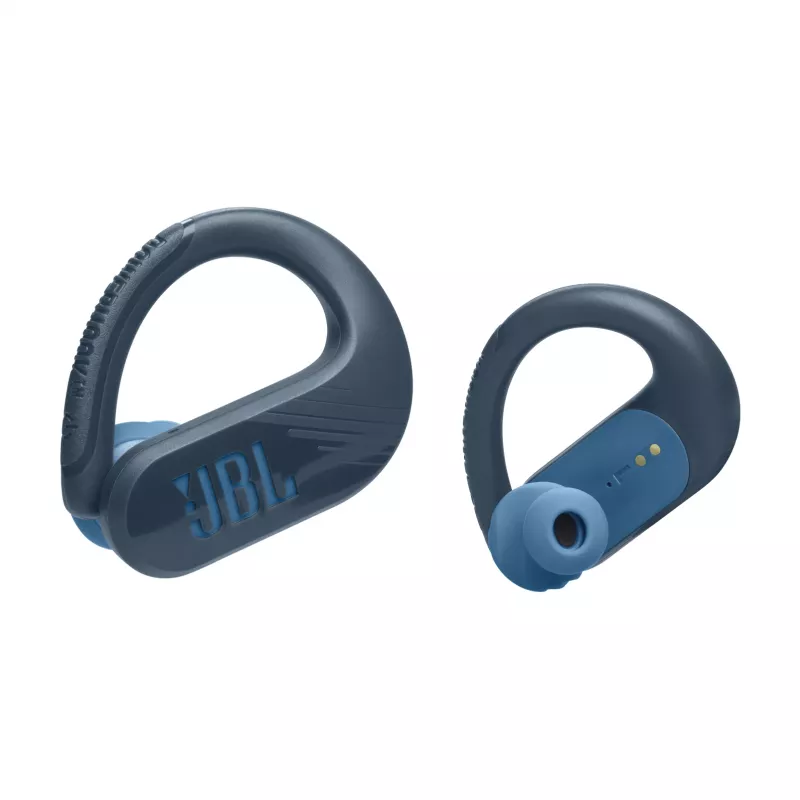 „JBL Endurance Peak 3“ mėlynos ausinės belaidės užkabinamos ant ausies skambučiams / muzikai / sportui / kasdienai USB Type-C „Bluetooth“