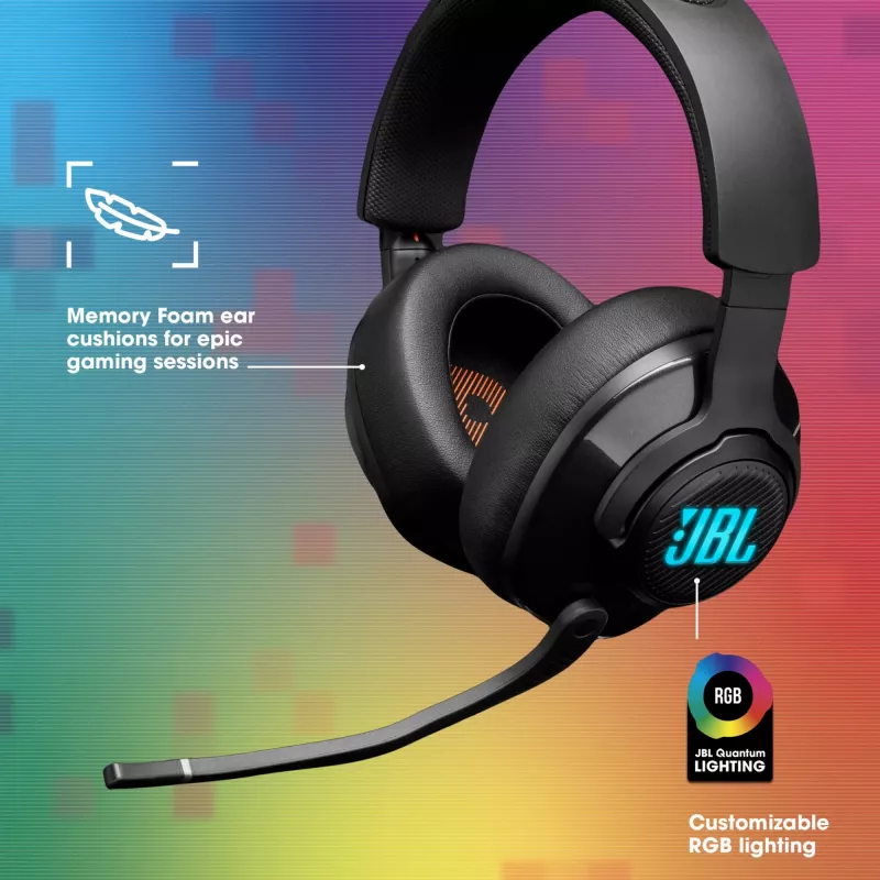 JBL Quantum 400 JUODA, laidinės, žaidimams, 20 - 20000 Hz, 248 g, Ausinės, juoda
