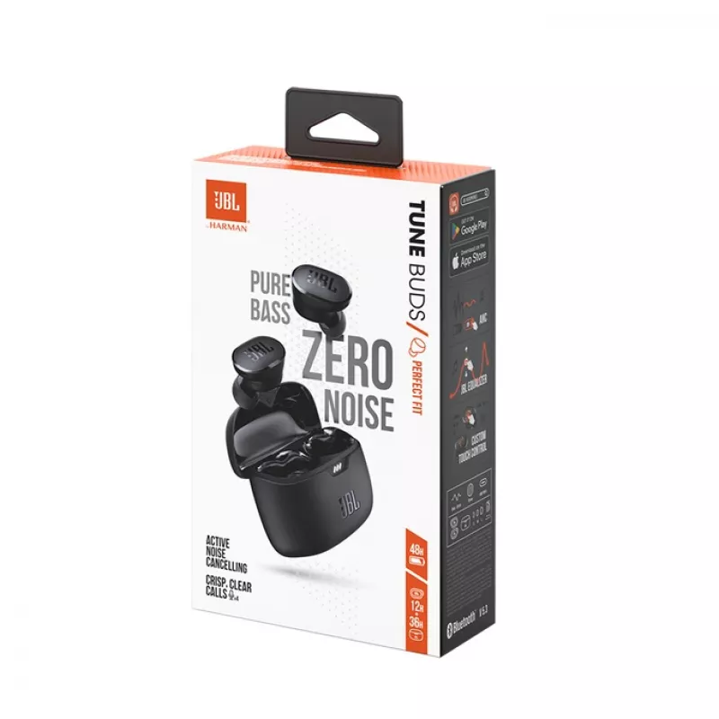 JBL Tune Buds ausinės True Wireless Stereo (TWS) į ausis įdedamos Skambučiams / muzikai Bluetooth Juoda