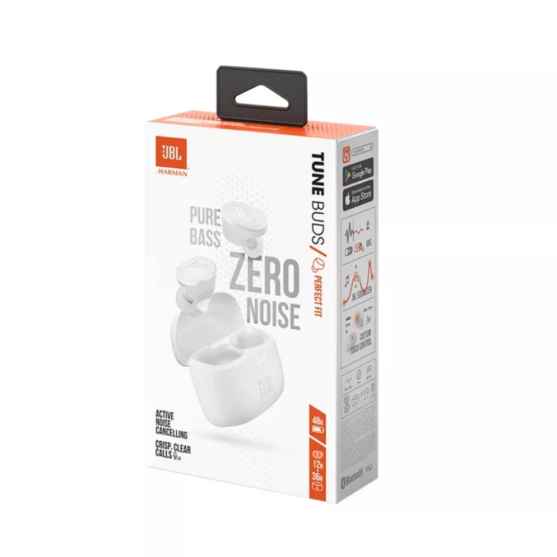JBL Tune Buds ausinės True Wireless Stereo (TWS) į ausis įdedamos Skambučiams / muzikai Bluetooth Balta