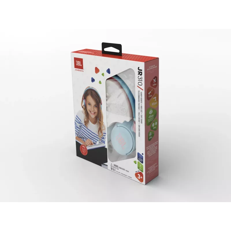 JBL JR310 BLUE, laidinės, muzikai, 20 - 20000 Hz, 112 g, ausinės, mėlynos