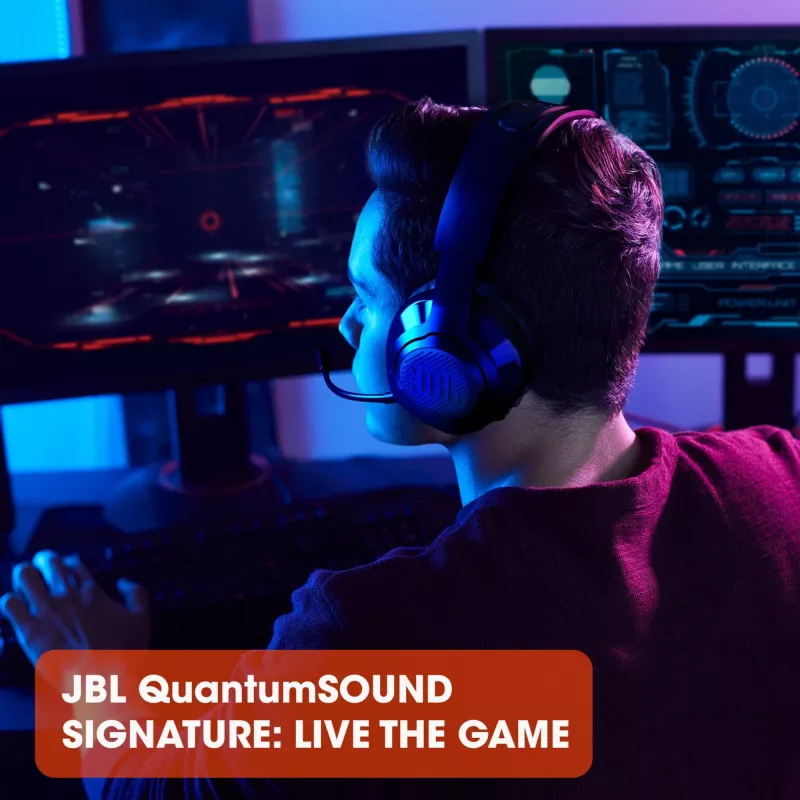 JBL Quantum 350 Juoda, belaidės, žaidimams, 20–20000 Hz, 247 g, ausinės, juodos
