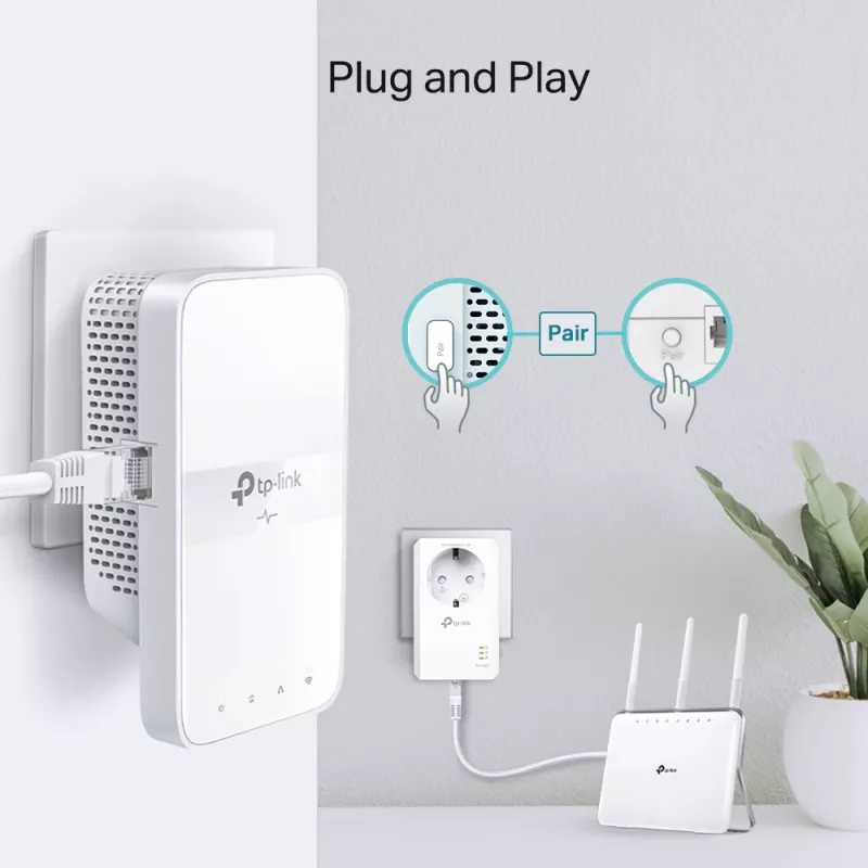 TP-Link TL-WPA7617 KIT 1200 Mbit/s Ethernet LAN Wi-Fi baltas 2 vnt.
