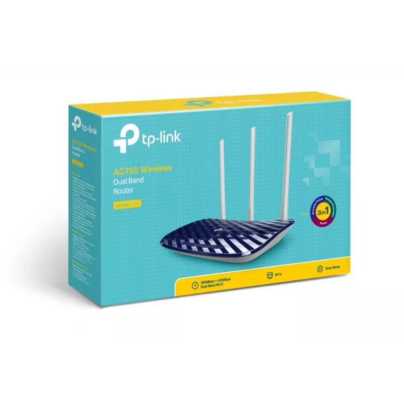 TP-Link AC750 belaidis maršrutizatorius Fast Ethernet Dviejų juostų (2,4 GHz / 5 GHz) Juoda, balta