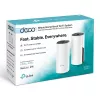 TP-Link AC1200 visų namų tinklinė Wi-Fi sistema, 2 vnt., balta, vidinė, tinklinė sistema, maitinimas, būsena, dviejų juostų (2,4 GHz / 5 GHz), Wi-Fi 5 (802.11ac)
