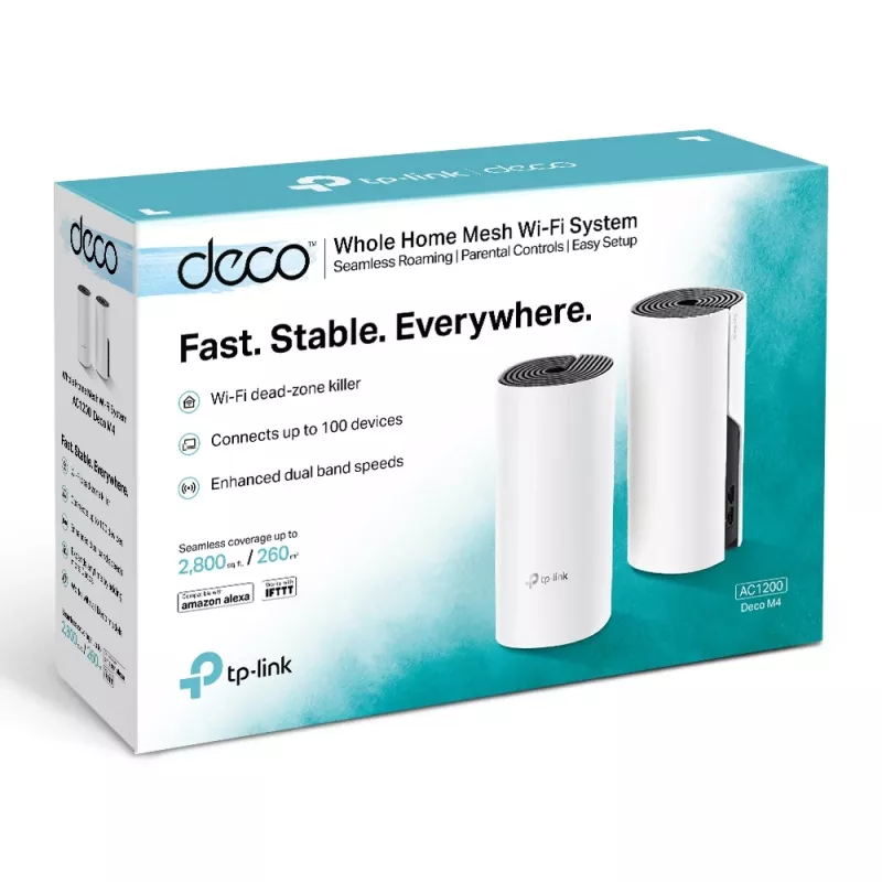 TP-Link AC1200 visų namų tinklinė Wi-Fi sistema, 2 vnt., balta, vidinė, tinklinė sistema, maitinimas, būsena, dviejų juostų (2,4 GHz / 5 GHz), Wi-Fi 5 (802.11ac)