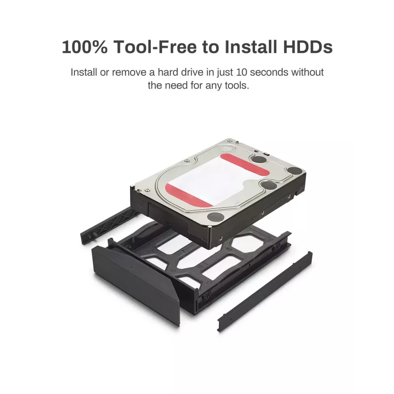 TerraMaster D4-320 išorinis diskų masyvas, juodas, 4 skyriai HDD/SSD