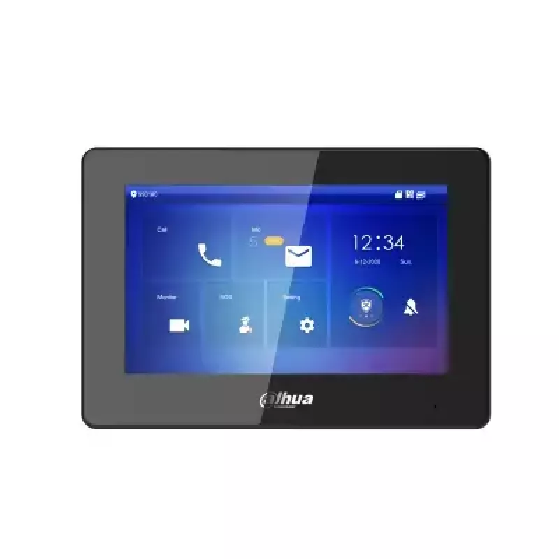 Ekranas Dahua VTH5422HB — Vidinis monitoriaus ekranas, 12 V DC, 6 W tipinė galia, Ethernet 10/100 Mbps, juodas