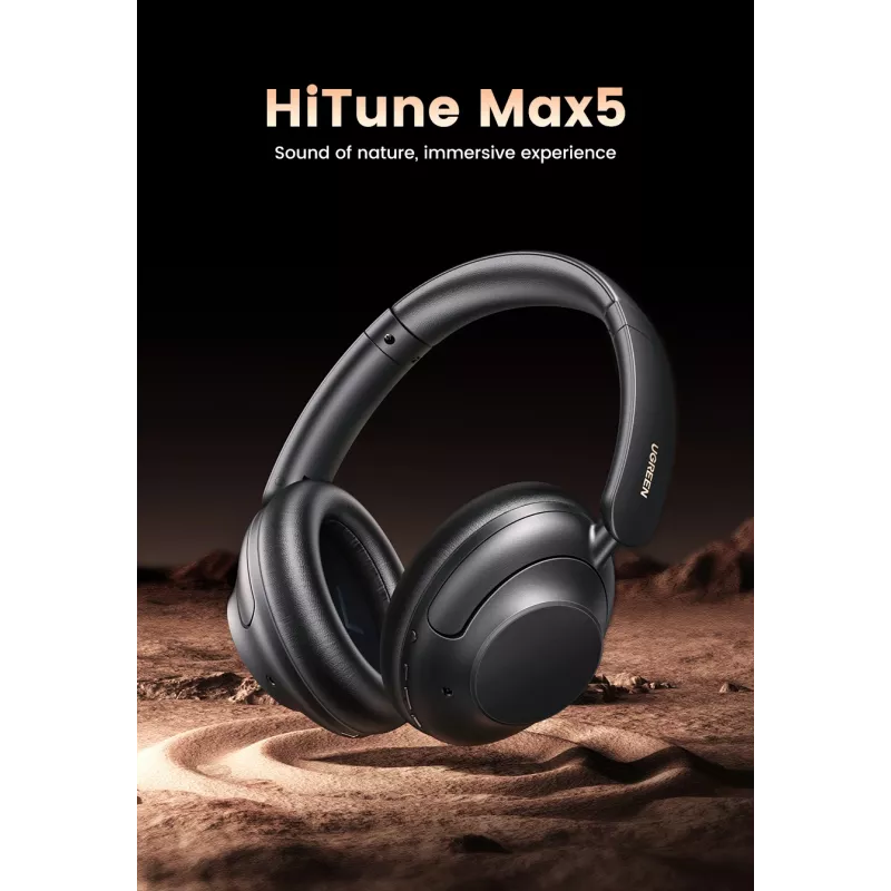 Ugreen HiTune Max5 ausinės su laidu ir bevielės ant galvos dedamos skambučiams/muzikai Bluetooth juodos