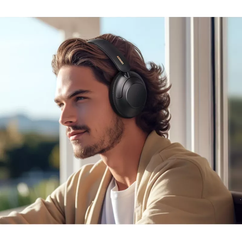 Ugreen HiTune Max5 ausinės su laidu ir bevielės ant galvos dedamos skambučiams/muzikai Bluetooth juodos