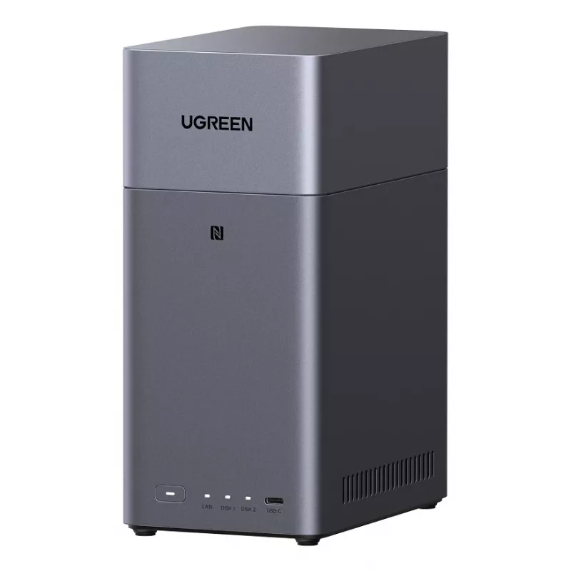 Tinklo saugykla UGREEN NASync DH2300 — Rockchip A76/A55 2,2 GHz, 4 GB RAM, 2xSATA, 1xGbE, 2xUSB3.2, USB-C, HDMI