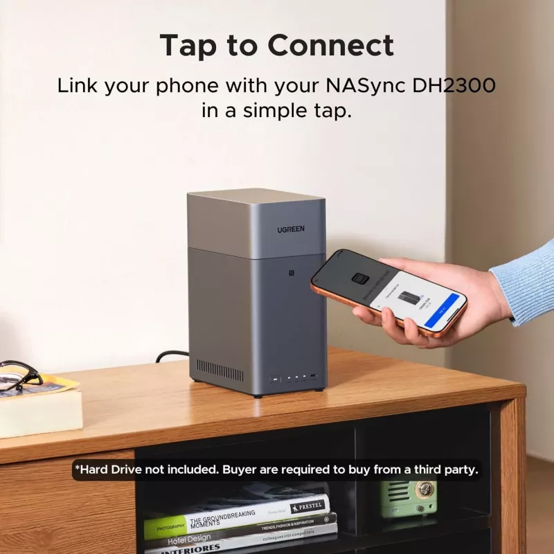 Tinklo saugykla UGREEN NASync DH2300 — Rockchip A76/A55 2,2 GHz, 4 GB RAM, 2xSATA, 1xGbE, 2xUSB3.2, USB-C, HDMI