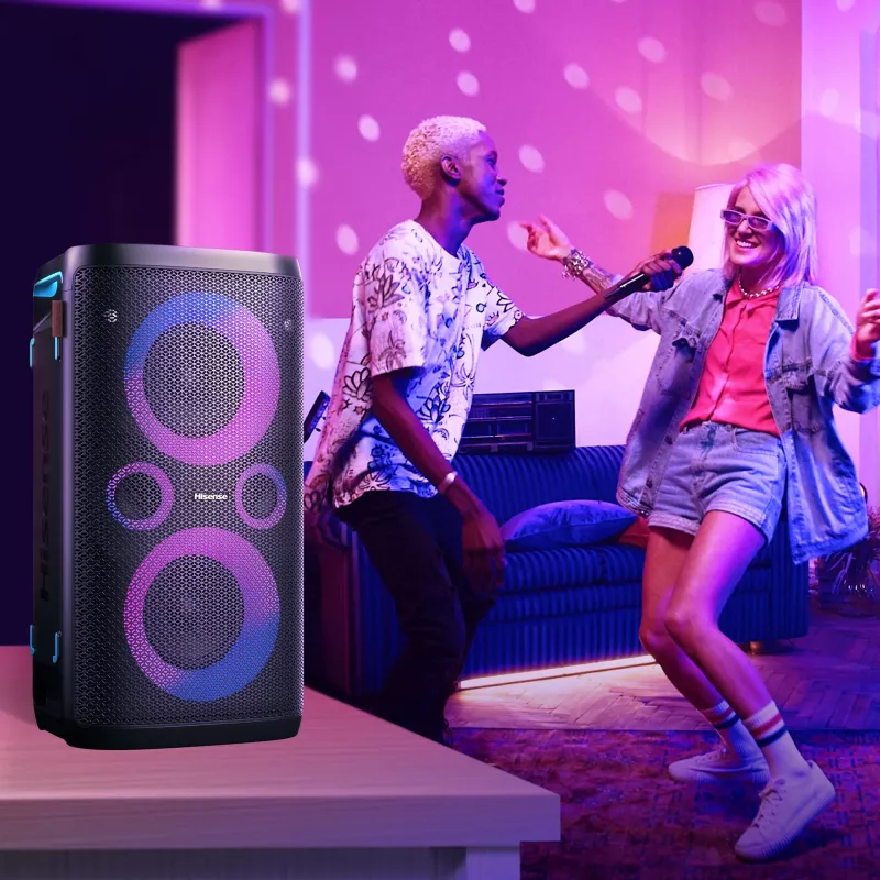 Hisense PartyRocker One HP100 vakarėlių garsiakalbis, juoda, žalia, 300 W
