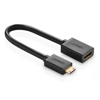 HDMI laidas Ugreen 20137 Mini-HDMI kištukas į HDMI lizdą Juoda Auksinė