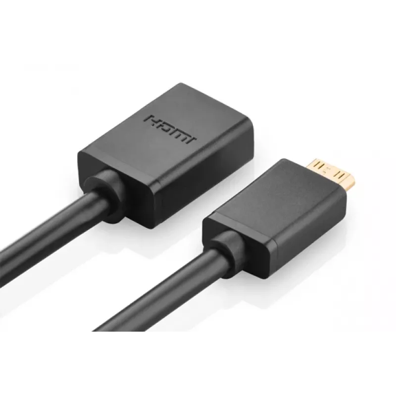 HDMI laidas Ugreen 20137 Mini-HDMI kištukas į HDMI lizdą Juoda Auksinė