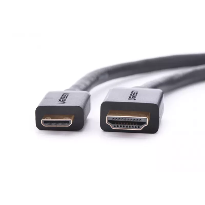 HDMI laidas Ugreen 20137 Mini-HDMI kištukas į HDMI lizdą Juoda Auksinė