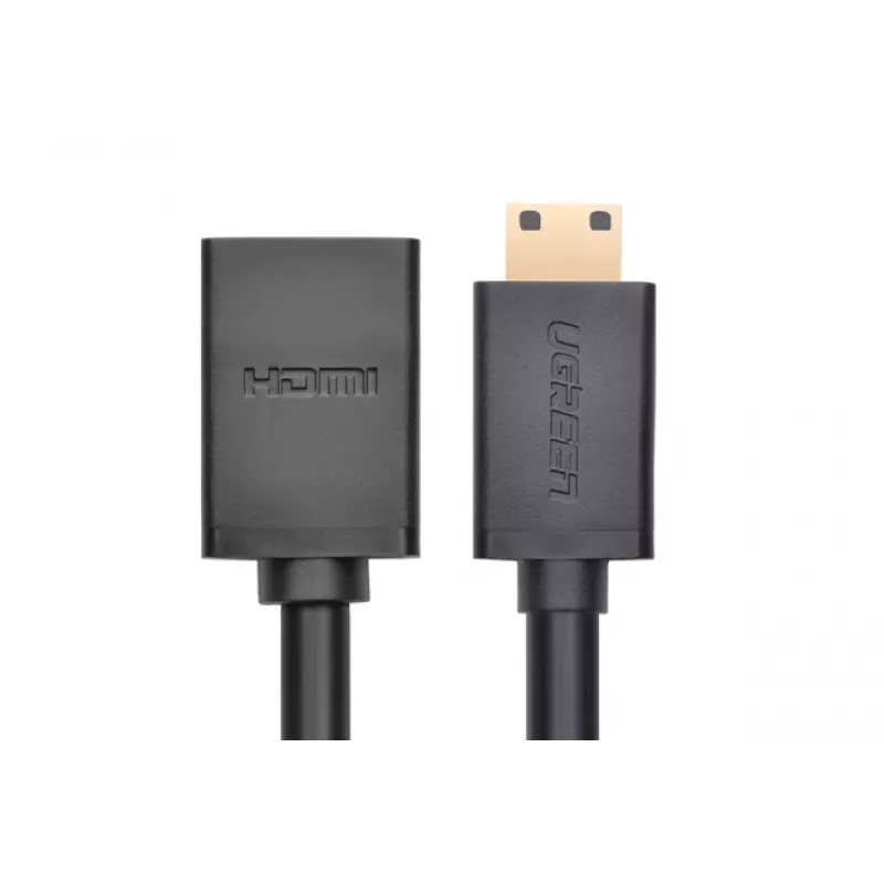 HDMI laidas Ugreen 20137 Mini-HDMI kištukas į HDMI lizdą Juoda Auksinė