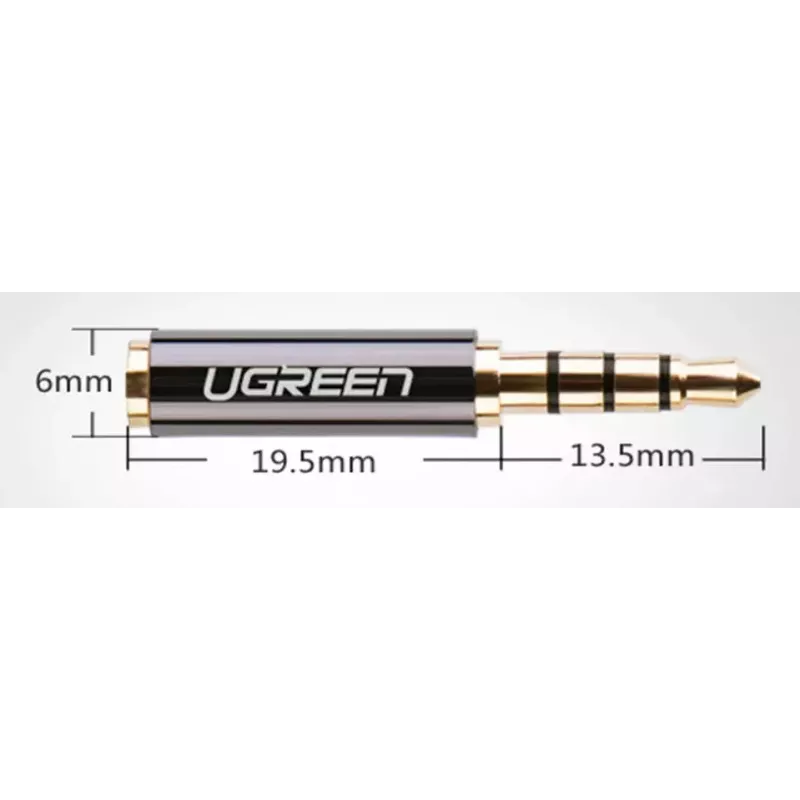 Ugreen adapteris 2,5 mm (moteriškas) mikro lizdas į 3,5 mm mini lizdą (vyriškas) adapteris juodas (20502)