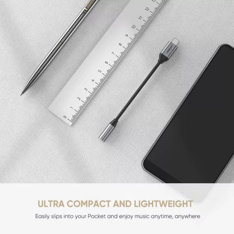 Mobiliojo telefono laidas Ugreen 30632 USB C į 3,5 mm, juodas