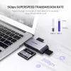 Kortelių skaitytuvas UGREEN 50541 USB 3.2 Gen 1 (3.1 Gen 1) — CF, SD, MicroSD, Memory Stick, plieno spalva, 5000 Mbit/s