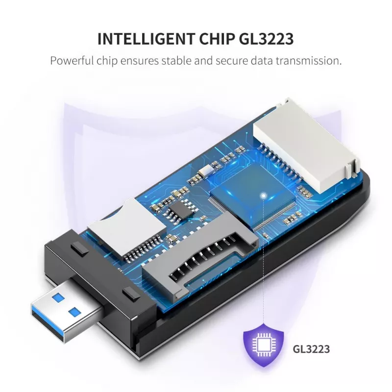 Kortelių skaitytuvas UGREEN 50541 USB 3.2 Gen 1 (3.1 Gen 1) — CF, SD, MicroSD, Memory Stick, plieno spalva, 5000 Mbit/s