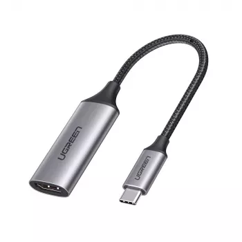 Ugreen 70444 vaizdo kabelio adapteris HDMI Type A (Standard) USB Type-C, aliuminis, juodas