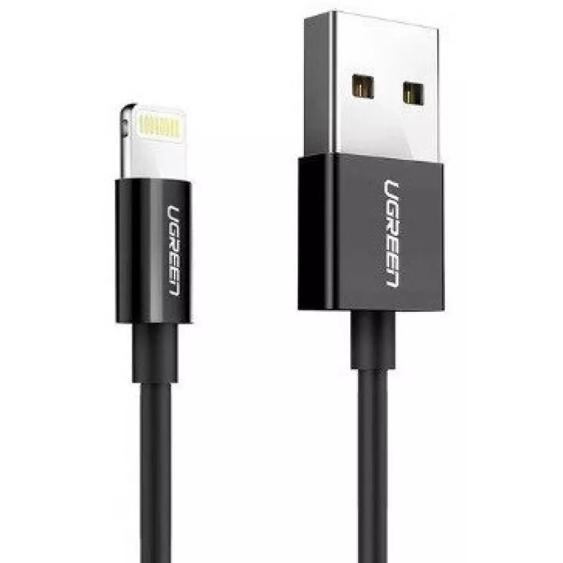Ugreen 80823 US155 mobiliojo telefono laidas juodas 2 m USB A Lightning