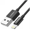 Ugreen 80823 US155 mobiliojo telefono laidas juodas 2 m USB A Lightning