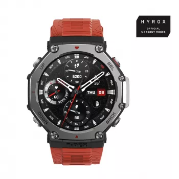 Amazfit T-Rex 3 Lava 3.81 cm (1.5 colio) AMOLED 48.5 mm skaitmeninis 480 x 480 pikselių jutiklinis ekranas juodas, nerūdijantis plienas GPS (palydovinis)