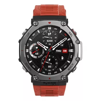 Amazfit T-Rex 3 Lava 3.81 cm (1.5 colio) AMOLED 48.5 mm skaitmeninis 480 x 480 pikselių jutiklinis ekranas juodas, nerūdijantis plienas GPS (palydovinis)