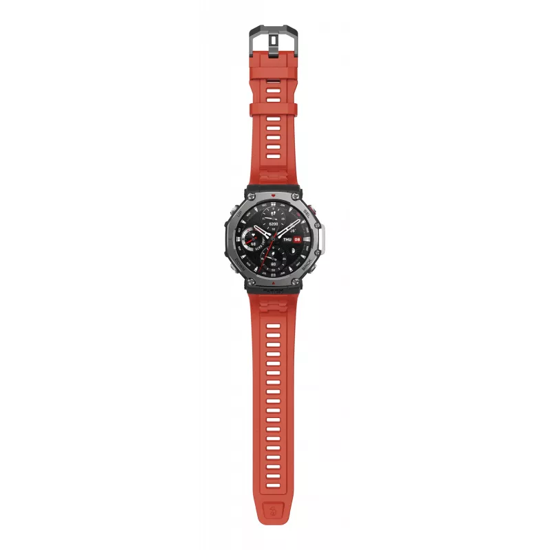 Amazfit T-Rex 3 Lava 3.81 cm (1.5 colio) AMOLED 48.5 mm skaitmeninis 480 x 480 pikselių jutiklinis ekranas juodas, nerūdijantis plienas GPS (palydovinis)