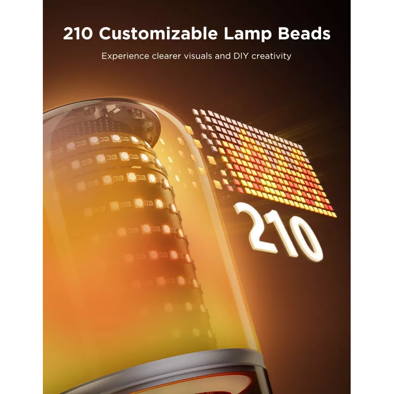 Stalinė lempa Govee H6020 Table Lamp 2 Pro Sound by JBL — RGBIC + šilta balta, 600 lm, Wi‑Fi ir Bluetooth, 5200 mAh