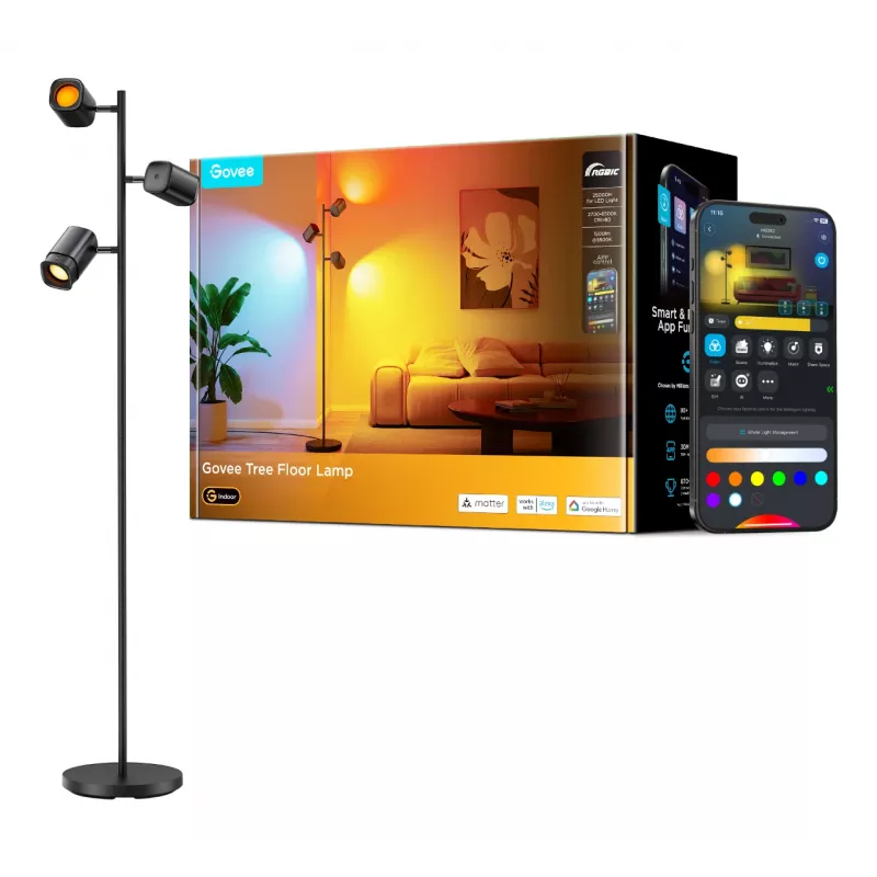 Govee Tree Floor Lamp Išmanusis grindų apšvietimas Wi-Fi/Bluetooth 72 W