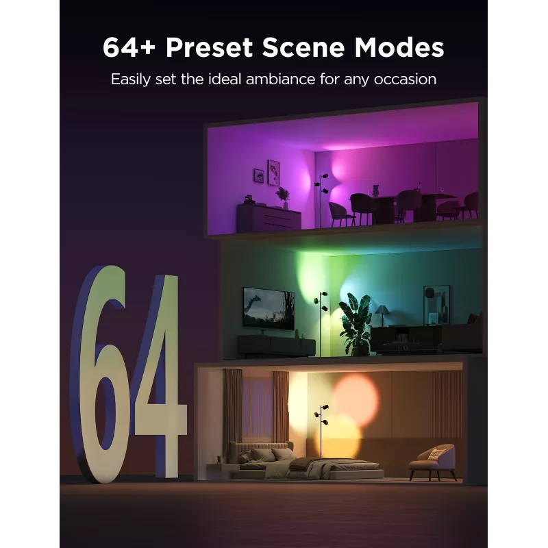 Govee Tree Floor Lamp Išmanusis grindų apšvietimas Wi-Fi/Bluetooth 72 W