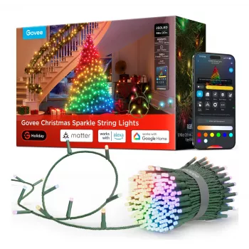 LED kalėdinė šviesos virvutė Govee 20 m, vidaus/lauko dekoratyvinis apšvietimas