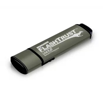 Kanguru FlashTrust™ USB 3.0 128 GB | saugi USB atmintinė | saugi programinė įranga | fizinis rašymo apsaugos jungiklis | apsauga nuo BadUSB | atitinka NIST diegimo reikalavimus