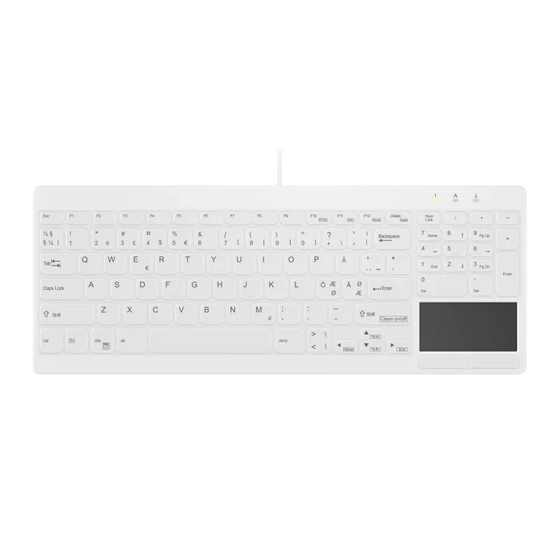 Contour Design Contour Active Key QuickClean Medical klaviatūra IP68 Touchpad Compact Wired White PN C7412