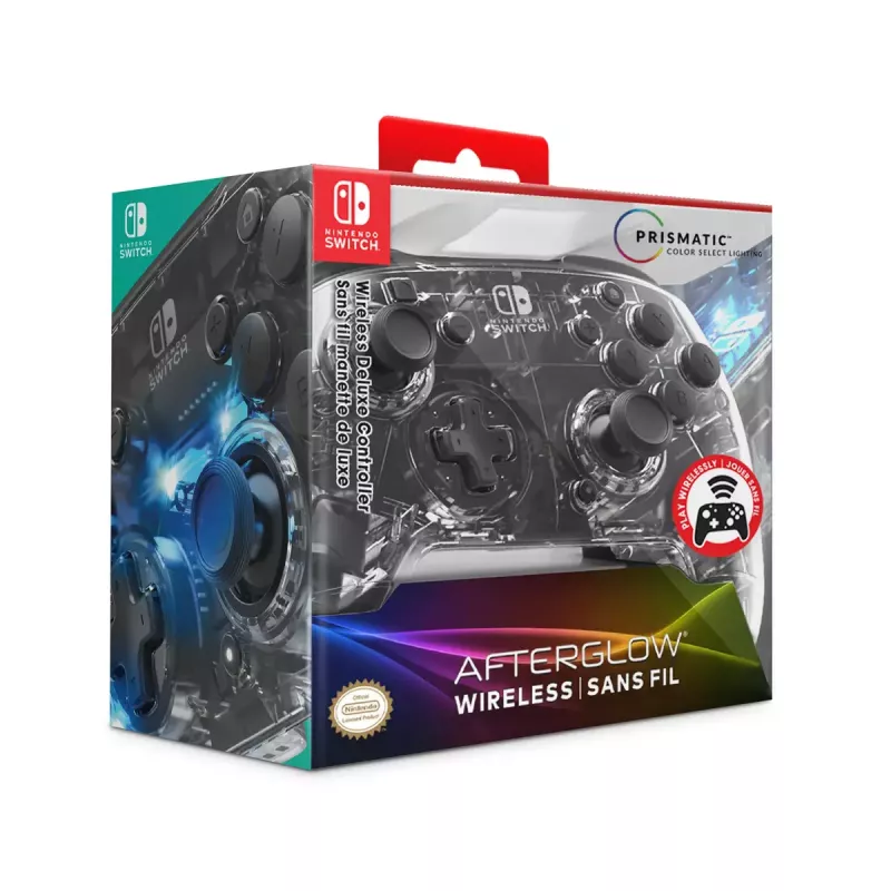 PDP Afterglow Juoda, permatomas žaidimų pultas analoginis / skaitmeninis Nintendo Switch, Nintendo Switch Lite, Nintendo Switch OLED