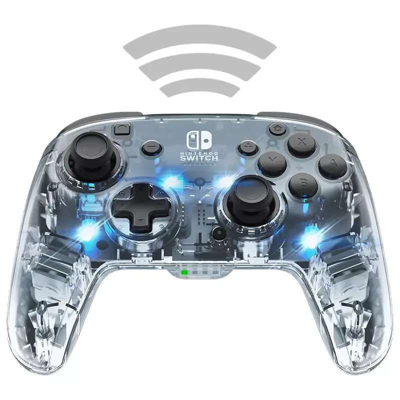 PDP Afterglow Juoda, permatomas žaidimų pultas analoginis / skaitmeninis Nintendo Switch, Nintendo Switch Lite, Nintendo Switch OLED
