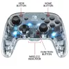 PDP Afterglow Juoda, permatomas žaidimų pultas analoginis / skaitmeninis Nintendo Switch, Nintendo Switch Lite, Nintendo Switch OLED