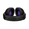 Ausinės VICTRIX Gambit Wireless — laidinis ir belaidis ryšys, 20–20000 Hz, 2 m kabelis, 301 g, juoda/violetinė
