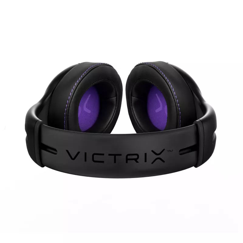 Ausinės VICTRIX Gambit Wireless — laidinis ir belaidis ryšys, 20–20000 Hz, 2 m kabelis, 301 g, juoda/violetinė