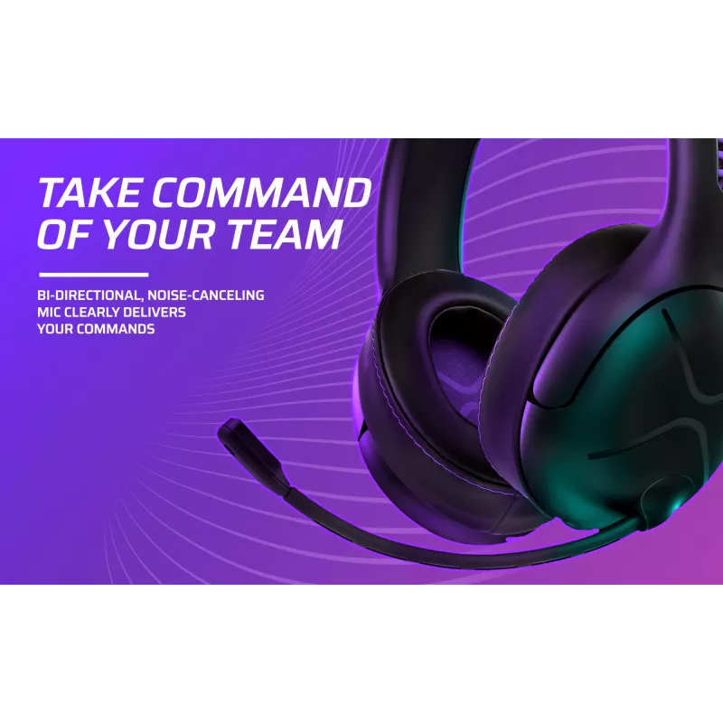 Ausinės VICTRIX Gambit Wireless — laidinis ir belaidis ryšys, 20–20000 Hz, 2 m kabelis, 301 g, juoda/violetinė