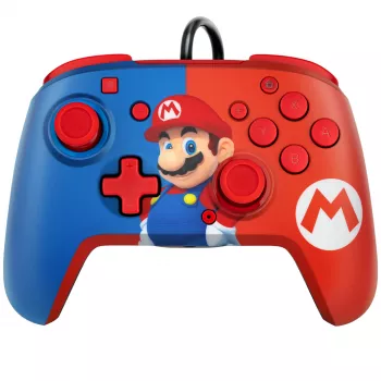 PDP REMATCH laidinis valdiklis: Power Pose Mario, žaidimų pultas, Nintendo Switch, Nintendo Switch OLED, D-pad, Home mygtukas, analoginis / skaitmeninis, laidinis, USB