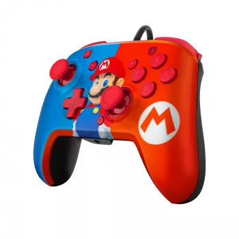 PDP REMATCH laidinis valdiklis: Power Pose Mario, žaidimų pultas, Nintendo Switch, Nintendo Switch OLED, D-pad, Home mygtukas, analoginis / skaitmeninis, laidinis, USB