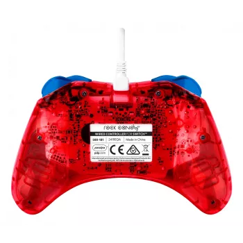 PDP Rock Candy: Mario Punch Red, permatomas USB žaidimų pultelis analoginis / skaitmeninis Nintendo Switch, Nintendo Switch Lite, Nintendo Switch OLED