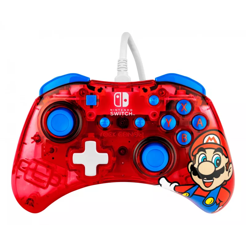 PDP Rock Candy: Mario Punch Red, permatomas USB žaidimų pultelis analoginis / skaitmeninis Nintendo Switch, Nintendo Switch Lite, Nintendo Switch OLED