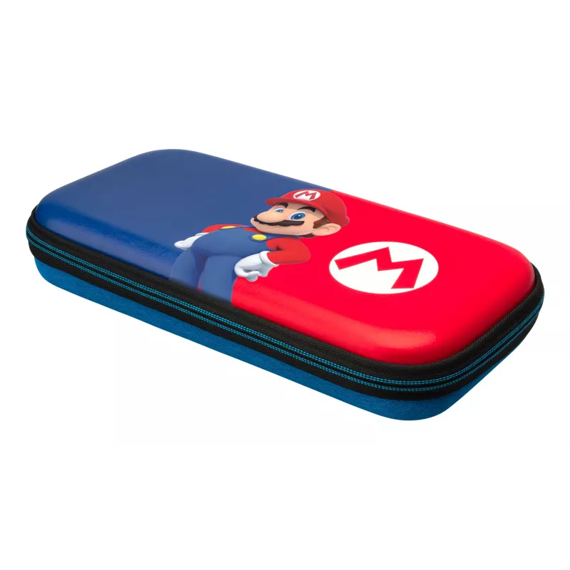 Kieto korpuso dėklas PDP plonas Deluxe Power Pose Mario, skirtas Nintendo – mėlynas/raudonas