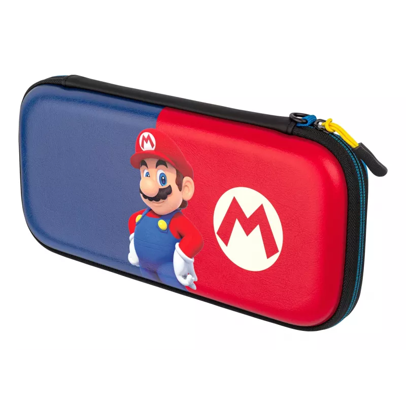 Kieto korpuso dėklas PDP plonas Deluxe Power Pose Mario, skirtas Nintendo – mėlynas/raudonas