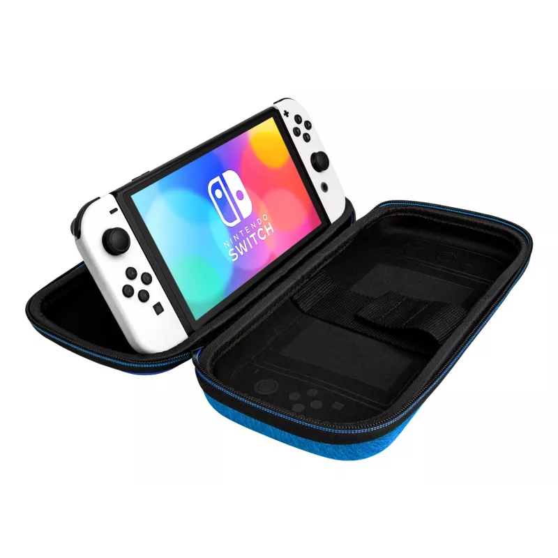 Kieto korpuso dėklas PDP plonas Deluxe Power Pose Mario, skirtas Nintendo – mėlynas/raudonas
